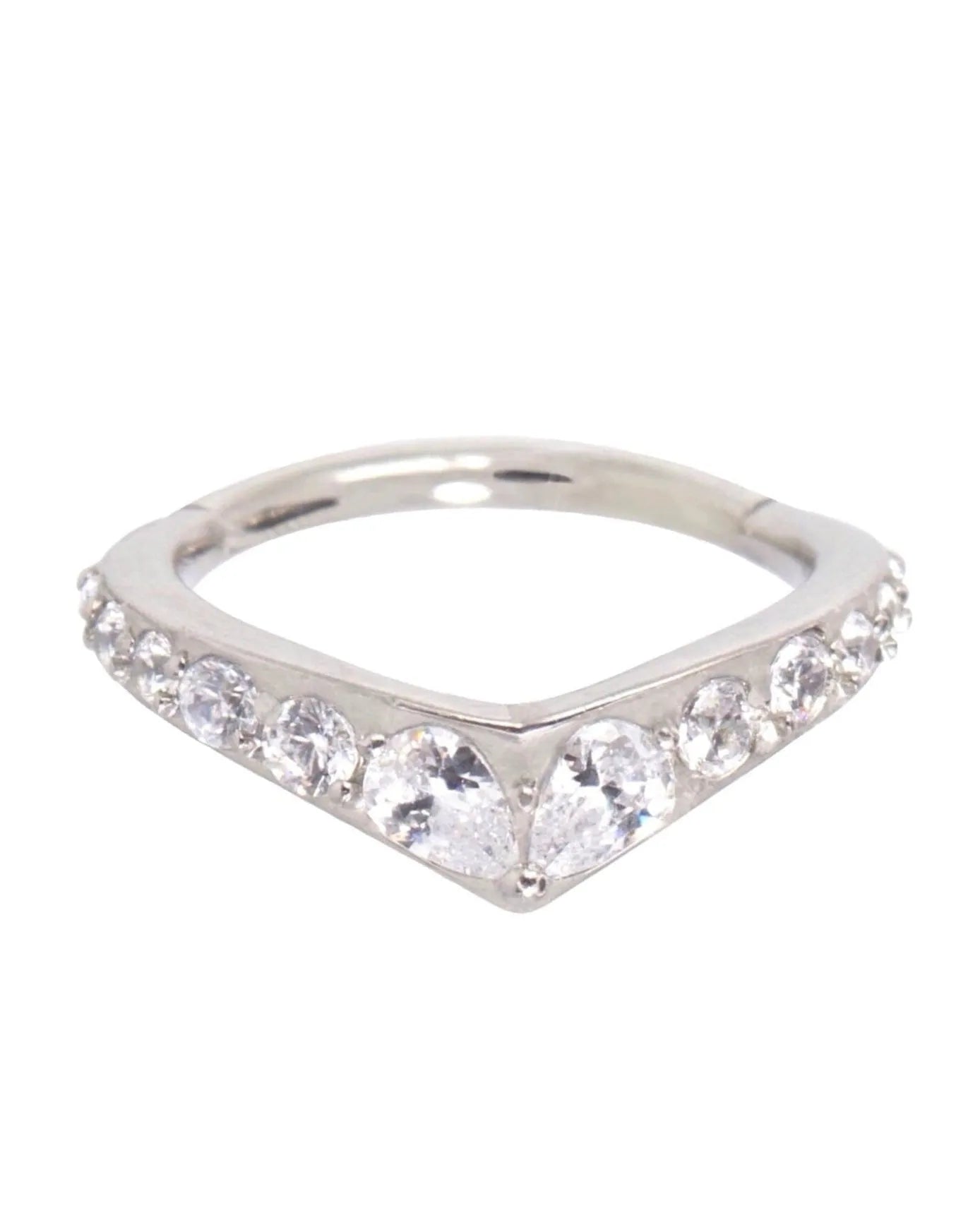 Surgical Steel Clicker Piercing Hoop - Sparkly Diadem