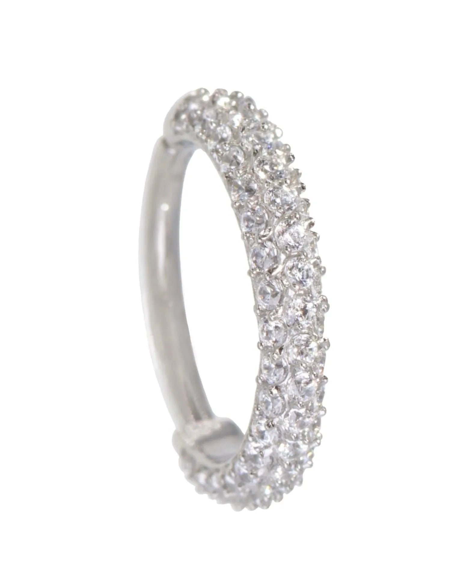 Surgical Steel Clicker Piercing Hoop - Shiny Crystals