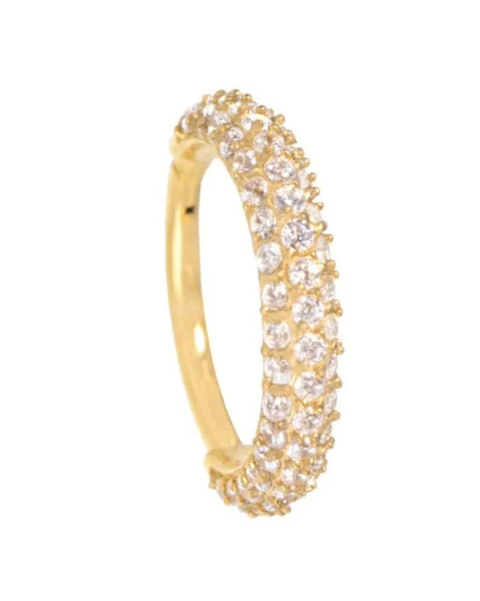 Surgical Steel Clicker Piercing Hoop - Shiny Crystals