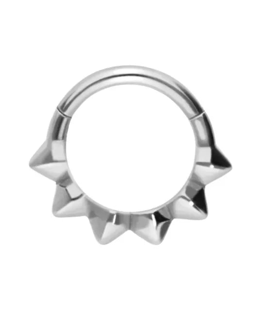 Surgical Steel Clicker Piercing Hoop - Smooth Cones
