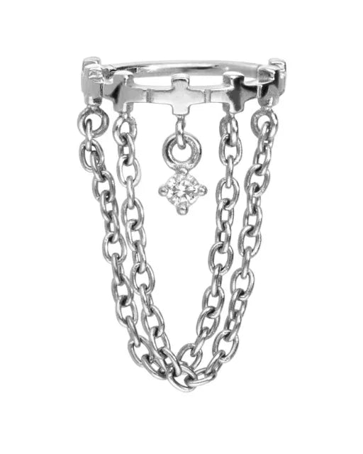 Surgical Steel Clicker Piercing Hoop - Extravagant Crown