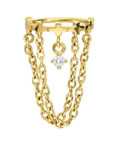 Surgical Steel Clicker Piercing Hoop - Extravagant Crown