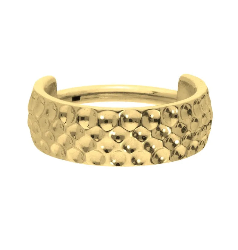 Titanium Clicker Piercing Hoop - Hammered Ring