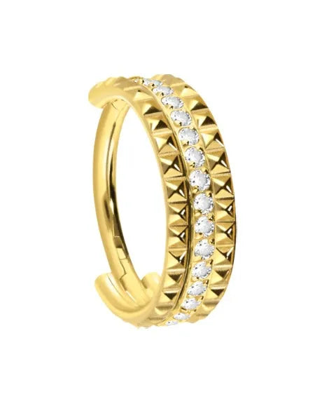 Titanium Clicker Piercing Hoop - Sparkles & Spikes