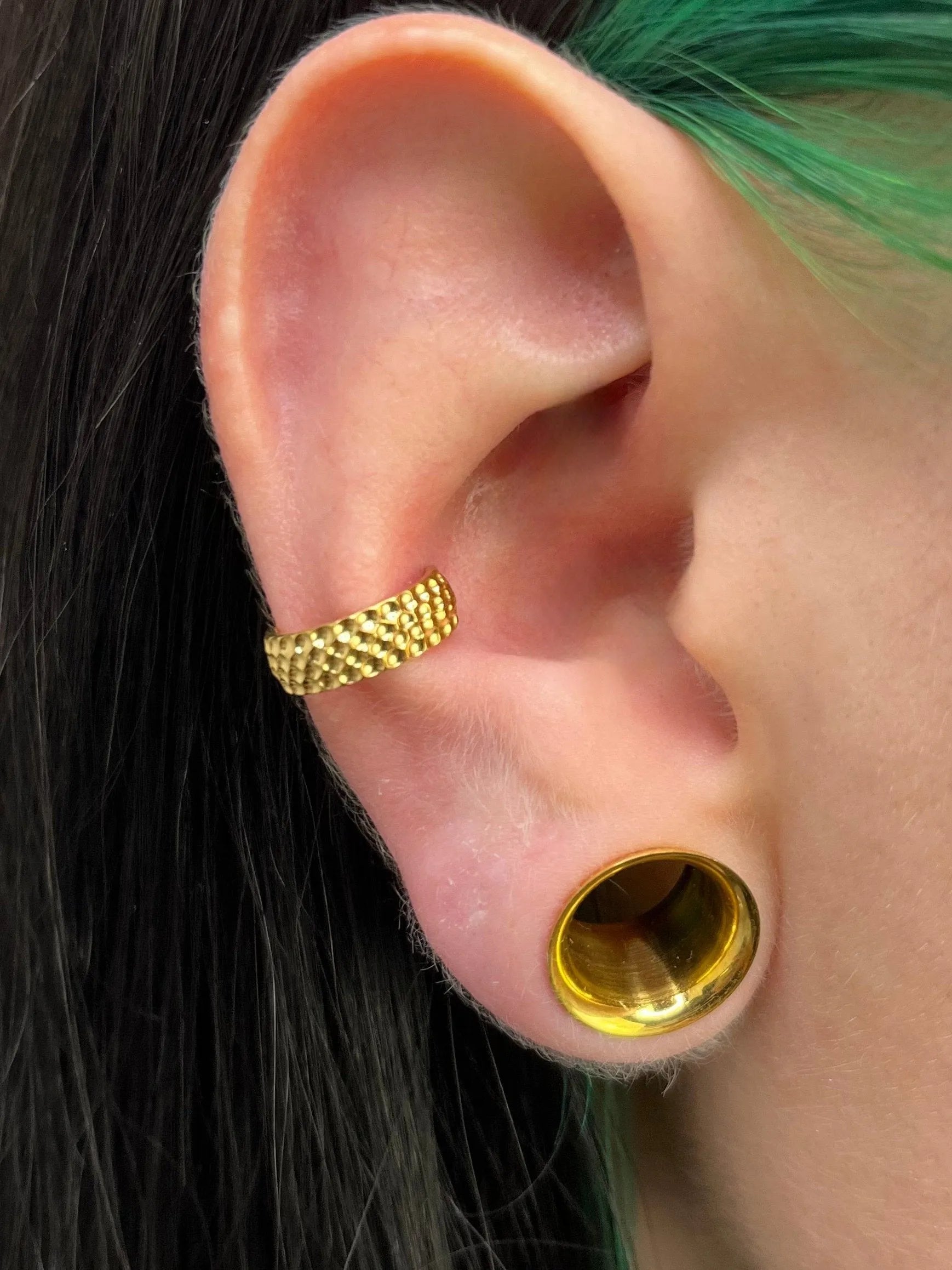 Titanium Clicker Piercing Hoop - Hammered Ring