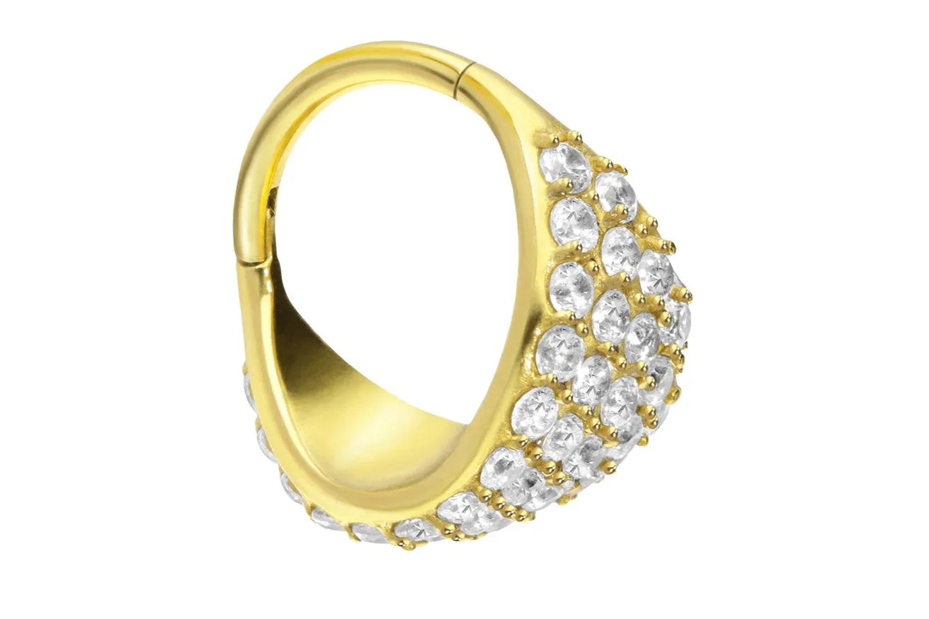 Surgical Steel Clicker Piercing Hoop - Extravagant Crystals