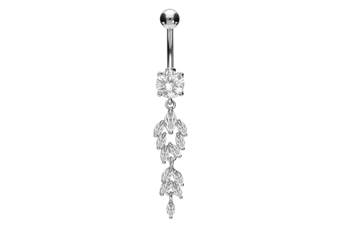 Titanium/ 925 silver - Belly Button Piercing Elegant Dangling Design