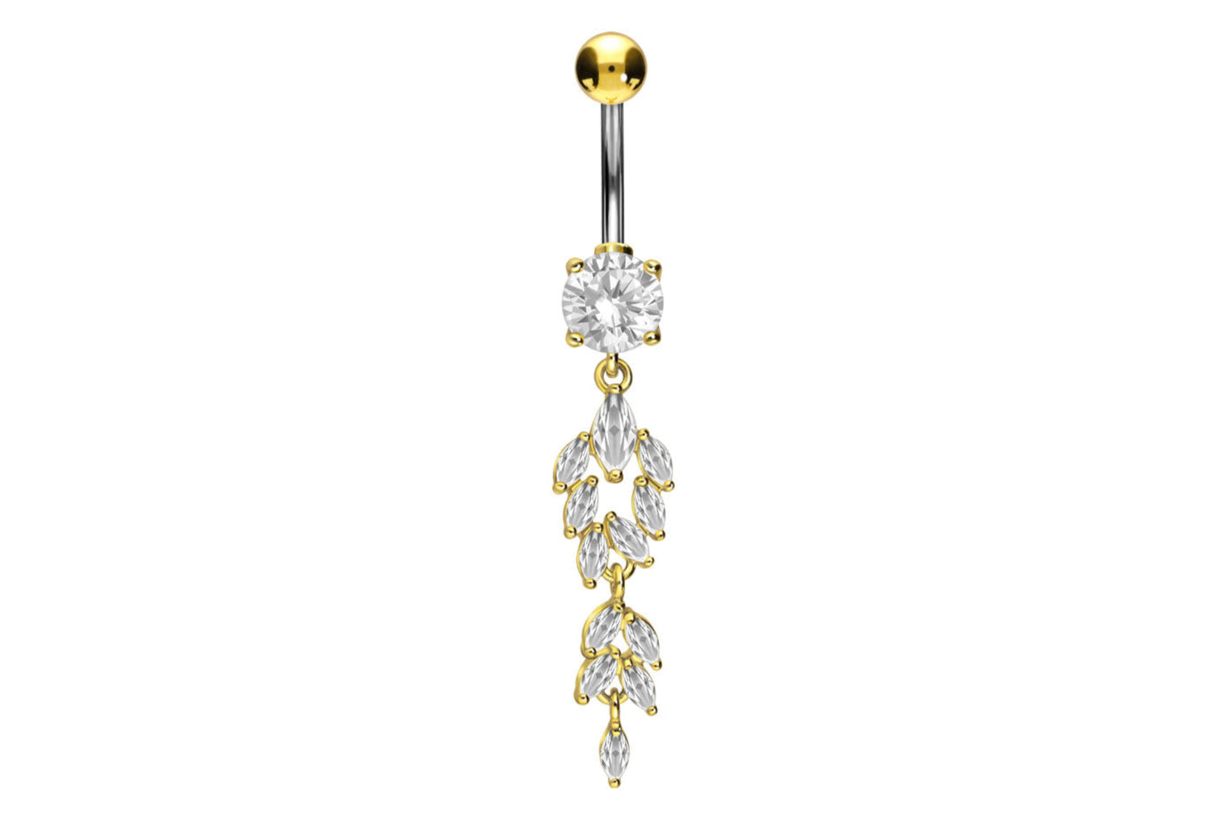 Titanium/ 925 silver - Belly Button Piercing Elegant Dangling Design