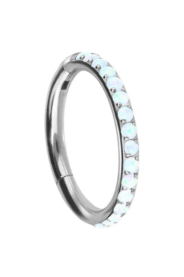 Titanium Clicer Piercing Hoop - Cute Opals