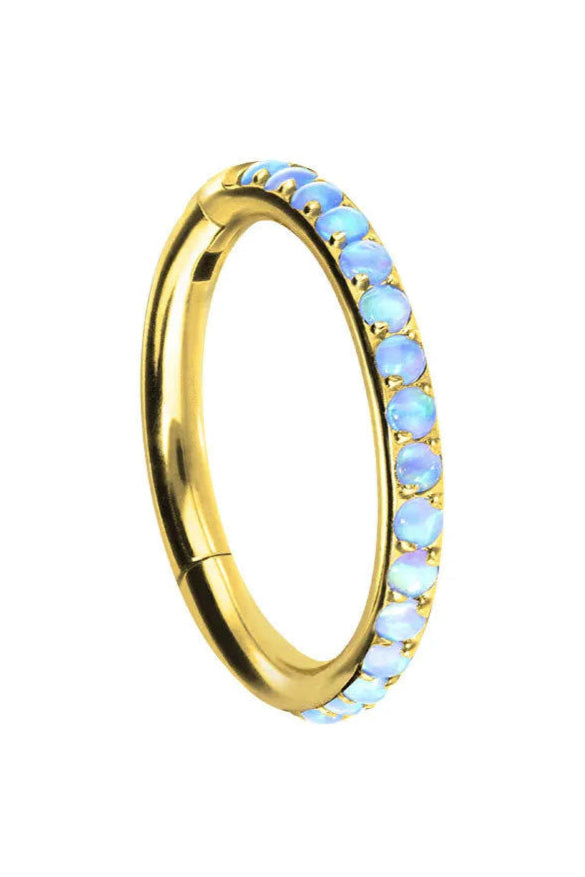 Titanium Clicer Piercing Hoop - Cute Opals