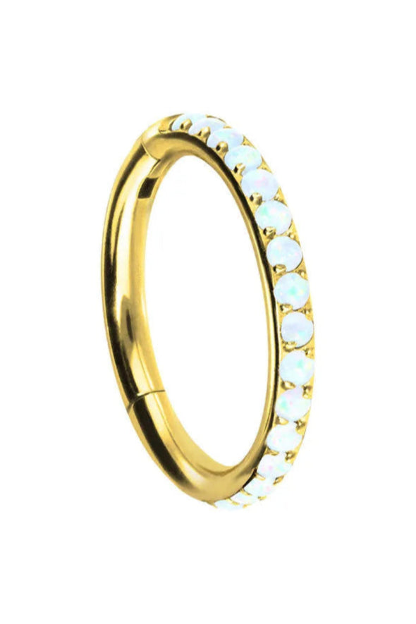 Titanium Clicer Piercing Hoop - Cute Opals