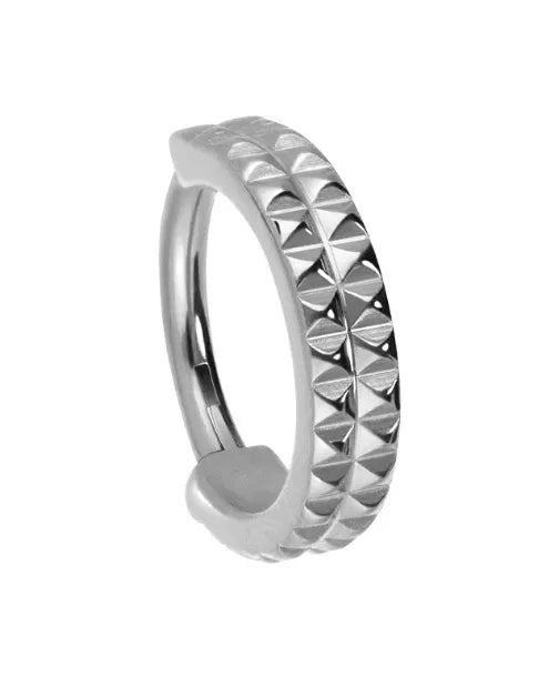 Titanium Clicker Piercing Hoop - Delicate Spikes