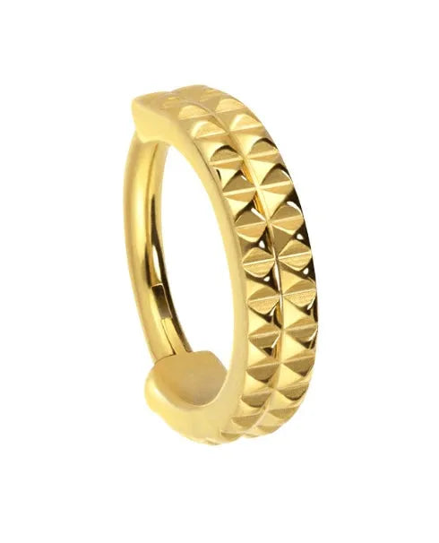 Titanium Clicker Piercing Hoop - Delicate Spikes
