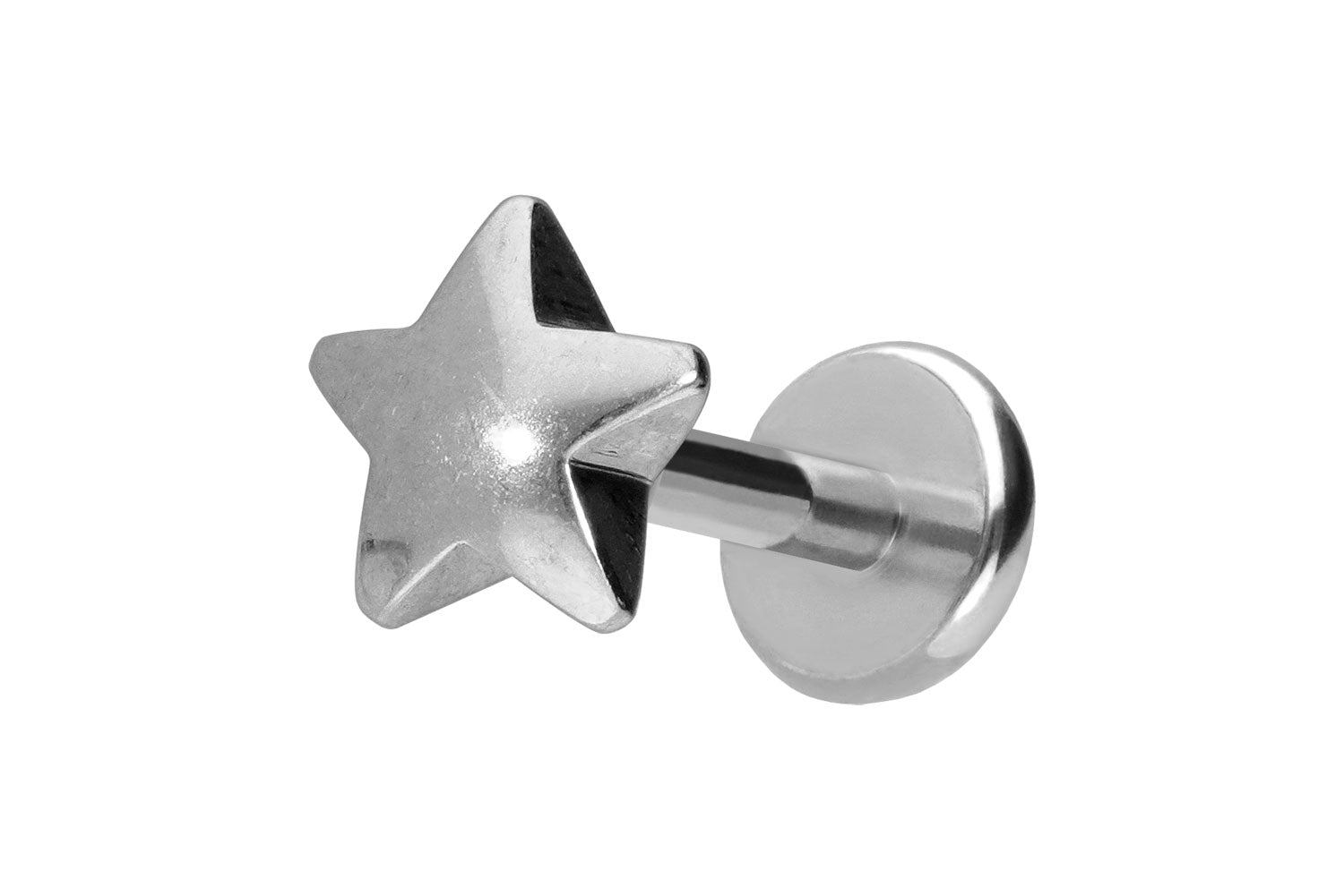 Titanium Push Pin Flat Back Stud - Cute Star